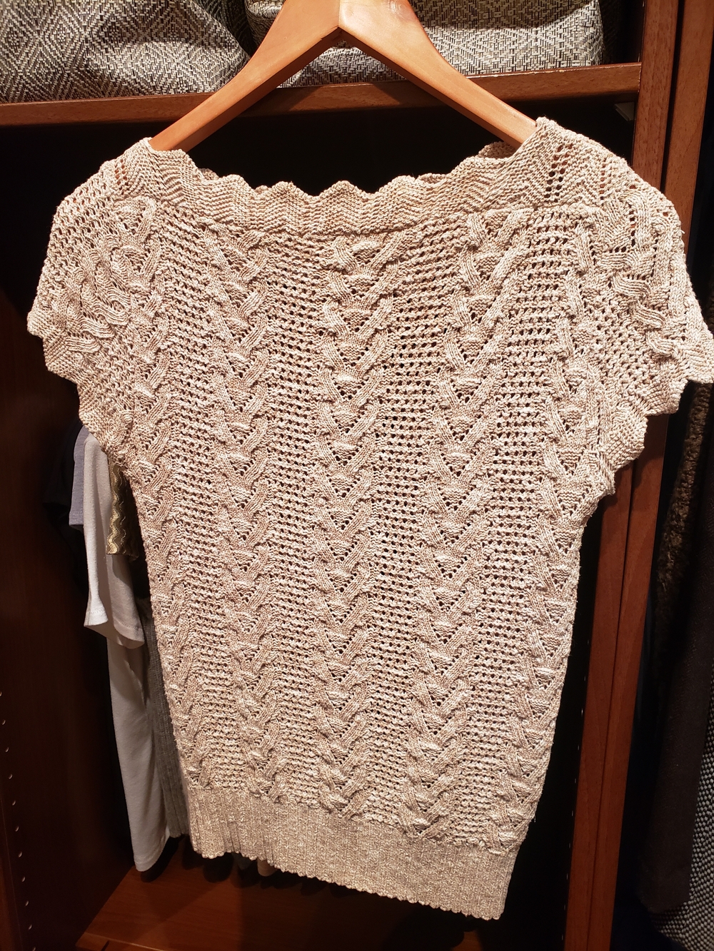Vintage Short-Sleeve Knit Sweater